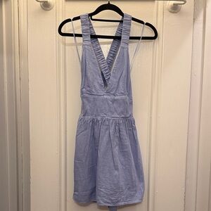 Abercrombie Light Blue Linen Sleeveless Romper Dress